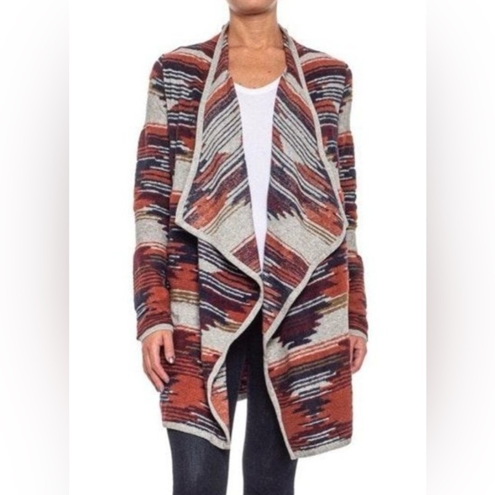 Lucky Brand New NWT Women's Western Aztec Print Open Front Cardigan, size S
